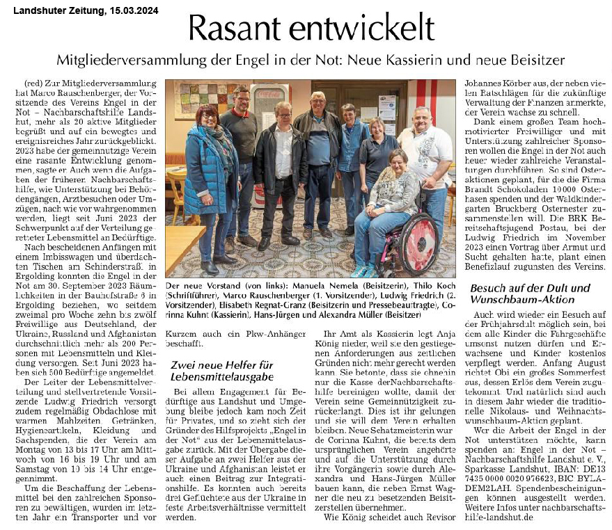 Landshuter Zeitung - Mitgliederversammlung 29.02.2024